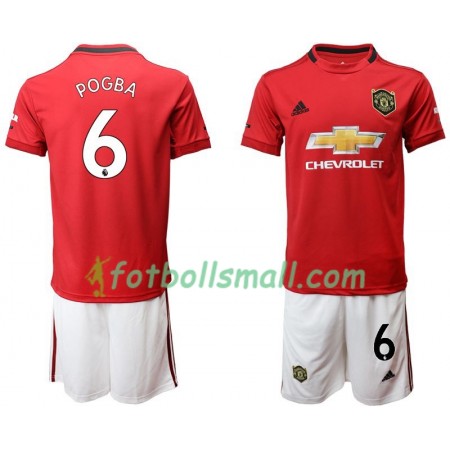 Manchester United Fotbollströjor Pogba 6 Barn Hemma tröja 2019/20 Kortärmad